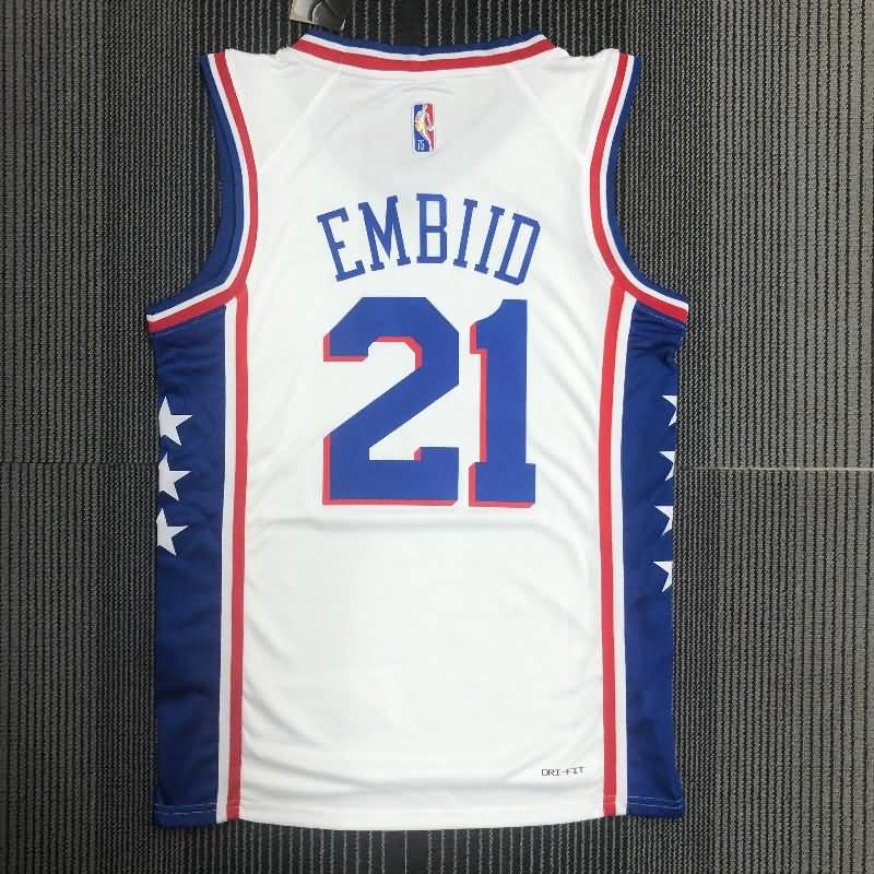 Philadelphia 76ers 21/22 White Basketball Jersey (Hot Press)