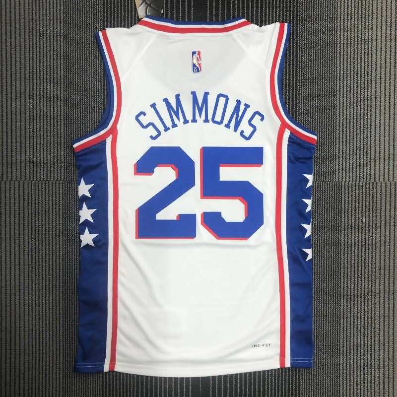 Philadelphia 76ers 21/22 White Basketball Jersey (Hot Press)