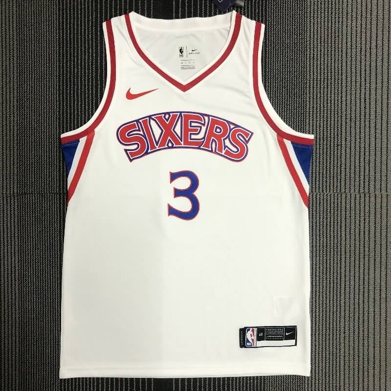 Philadelphia 76ers White Classics Basketball Jersey 02 (Hot Press)