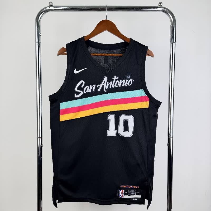 San Antonio Spurs 25/26 Black City Basketball Jersey (Hot Press) San Antonio Spurs 25/26 Black City Basketball Jersey (Hot Press)