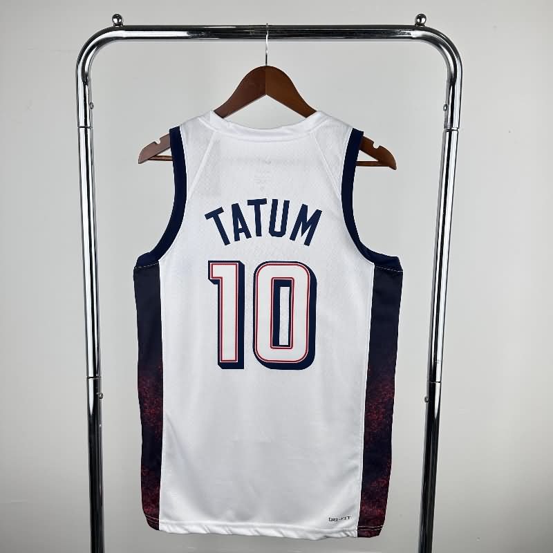 USA 2024 White Basketball Jersey (Hot Press)