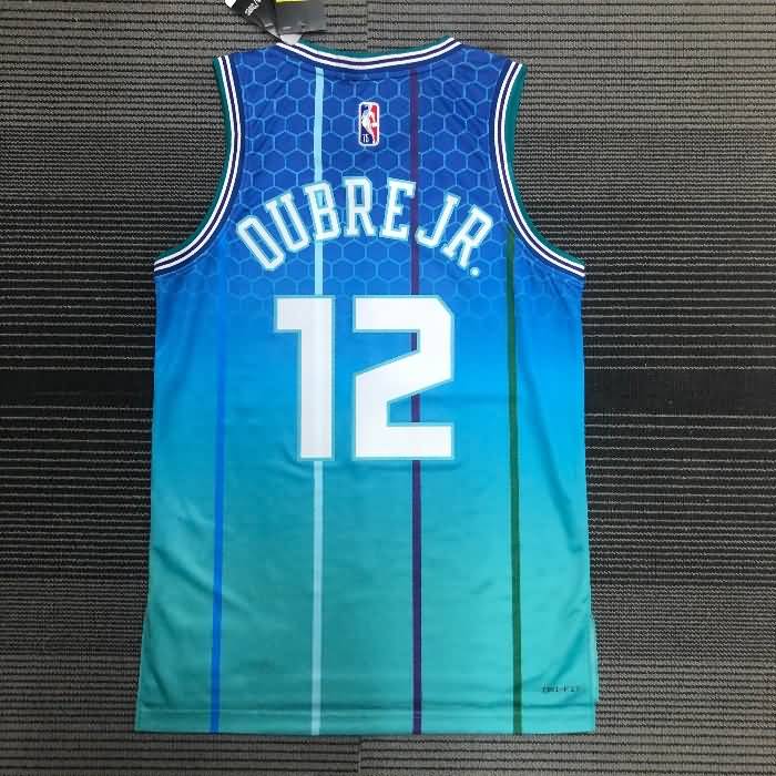 21/22 Charlotte Hornets OUBRE JR. #12 Blue AJ City Basketball Jersey ...