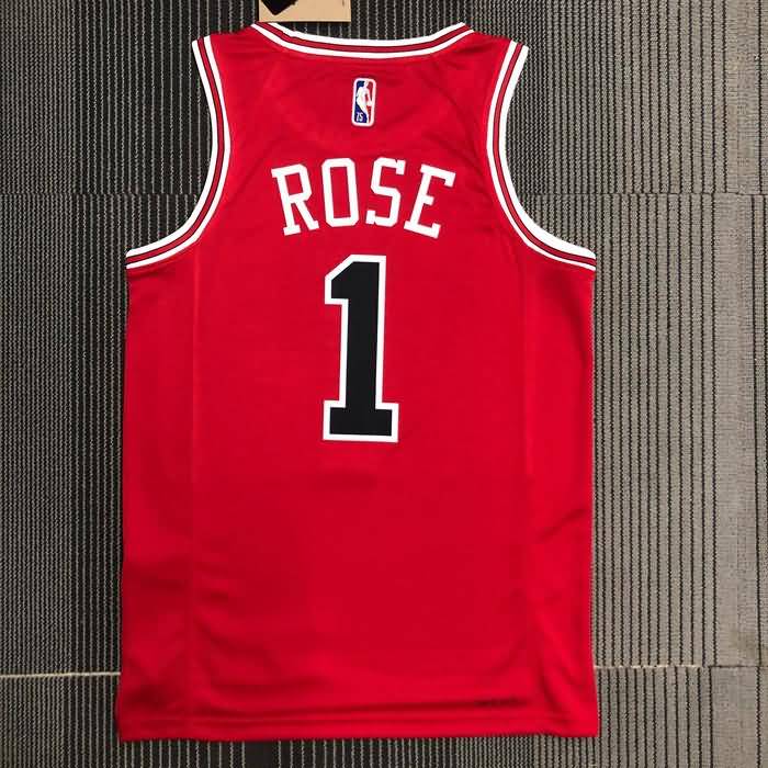 21 22 Chicago Bulls Rose #1 Red Basketball Jersey (hot Press) New Nba 