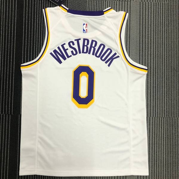 Los Angeles Lakers WESTBROOK 0 White Basketball Jersey (Hot Press