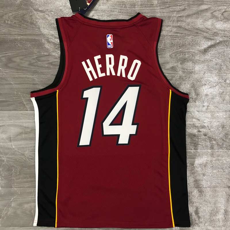 2021 Miami Heat Herro 14 Red Aj Basketball Jersey Hot Press Basketball Practice Jerseys 2714