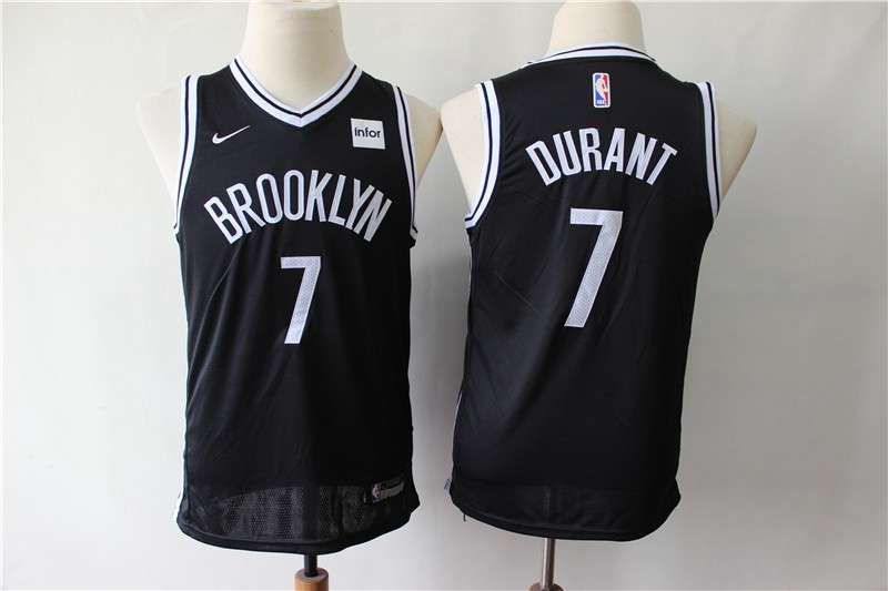 Brooklyn Nets #7 DURANT Black Youth Basketball Jersey (Stitched)