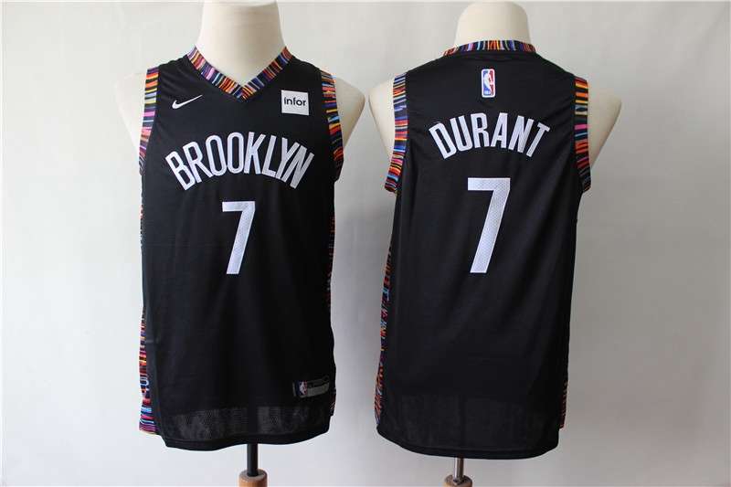 Brooklyn Nets #7 DURANT Black City Youth Basketball Jersey (Stitched)