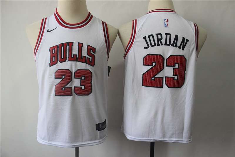 Chicago Bulls #23 JORDAN White Youth Basketball Jersey (Stitched)