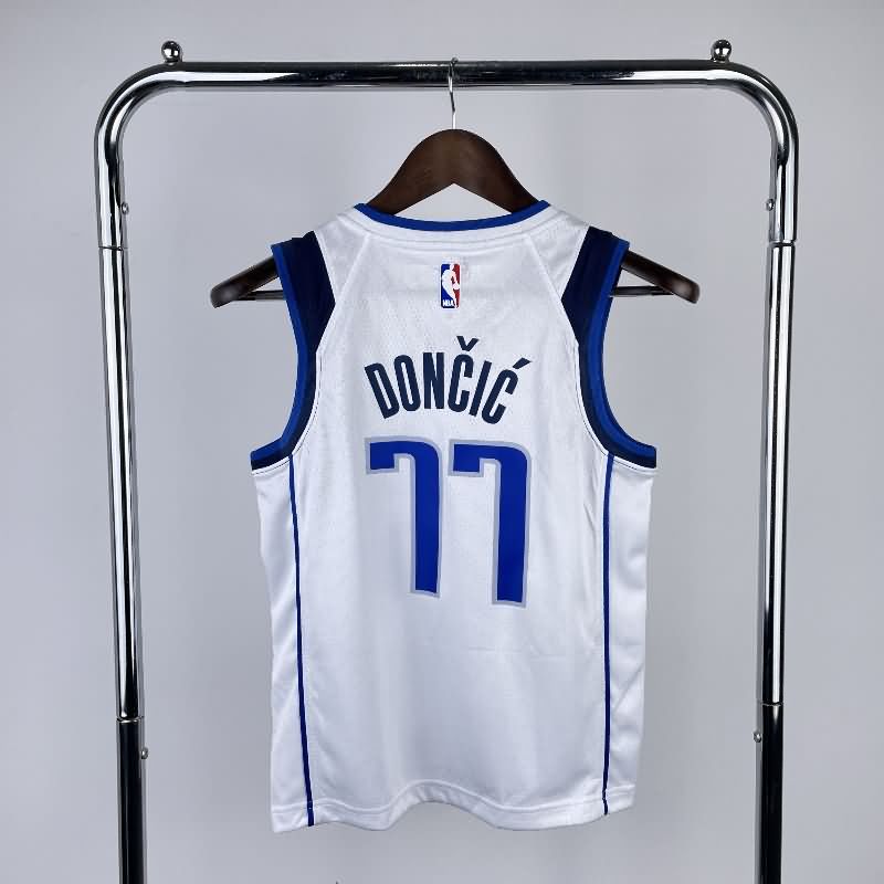 Dallas Mavericks 22/23 White Youth NBA Jersey (Hot Press)