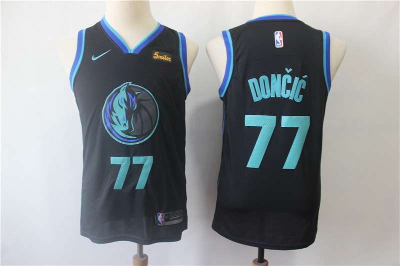 Dallas Mavericks #77 DONCIC Black Youth Basketball Jersey (Stitched)