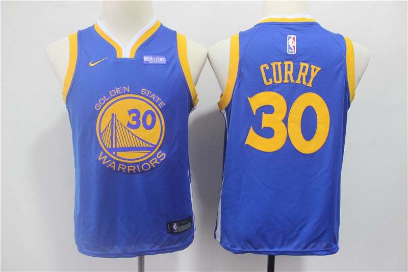 Golden State Warriors #30 CURRY Blue Youth Basketball Jersey (Stitched)