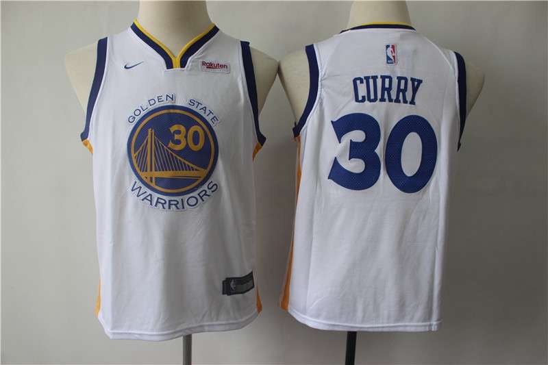 Golden State Warriors #30 CURRY White Youth Basketball Jersey (Stitched)