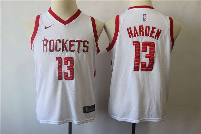 Houston Rockets #13 HARDEN White Youth Basketball Jersey (Stitched)