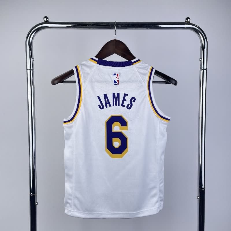 Los Angeles Lakers 22/23 White Youth NBA Jersey (Hot Press)