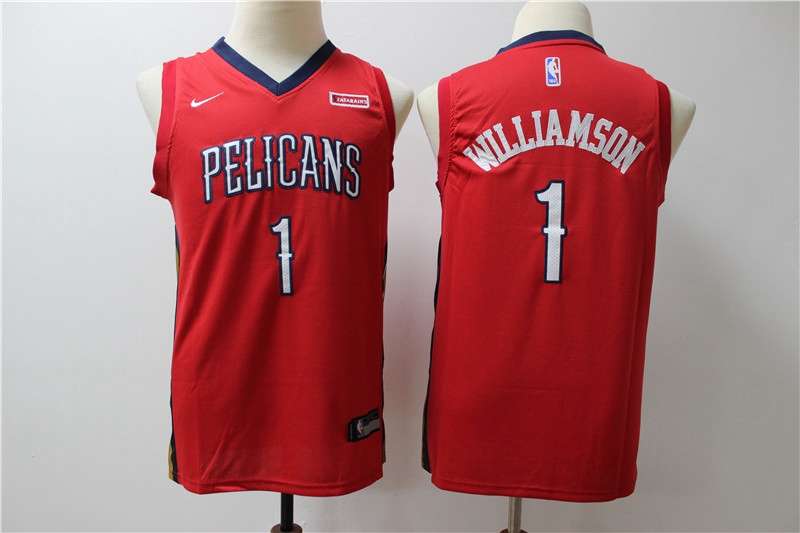 New Orleans Pelicans #1 WILLIAMSON Red Youth Basketball Jersey (Stitched)