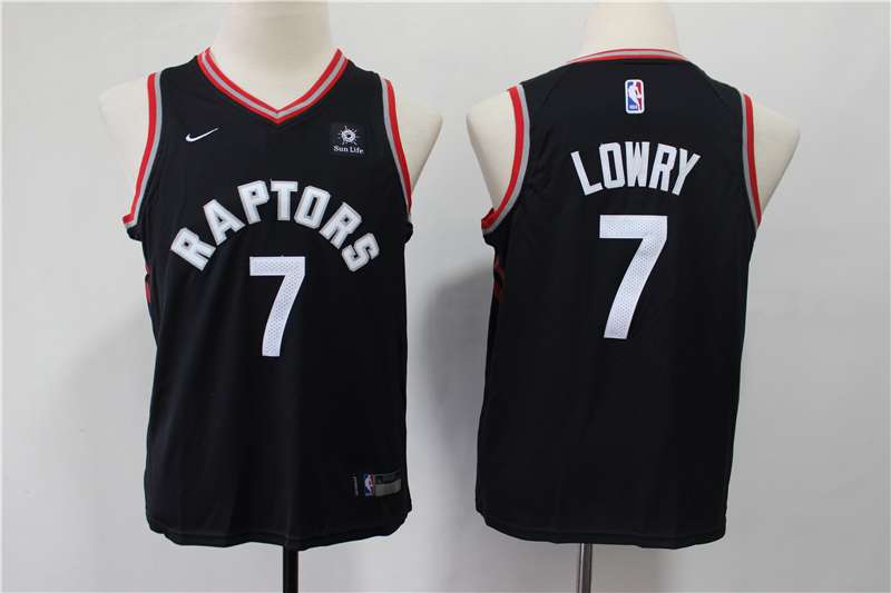 Toronto Raptors #7 LOWRY Black Youth Basketball Jersey (Stitched)