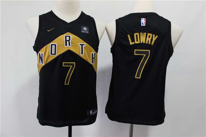 Toronto Raptors #7 LOWRY Black City Youth Basketball Jersey (Stitched)