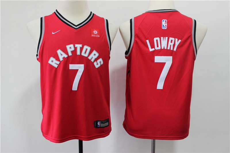 Toronto Raptors #7 LOWRY Red Youth Basketball Jersey (Stitched)
