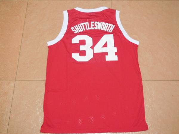 Movie #34 SHUTTLESWORTH Red Basketball Jersey (Stitched)