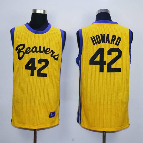 Movie #42 HOWARD Yellow Basketball Jersey (Stitched)