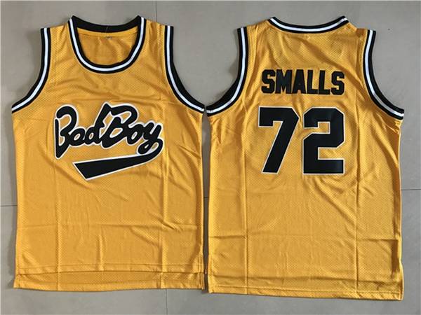 Movie #72 SMALLS Yellow Basketball Jersey (Stitched)