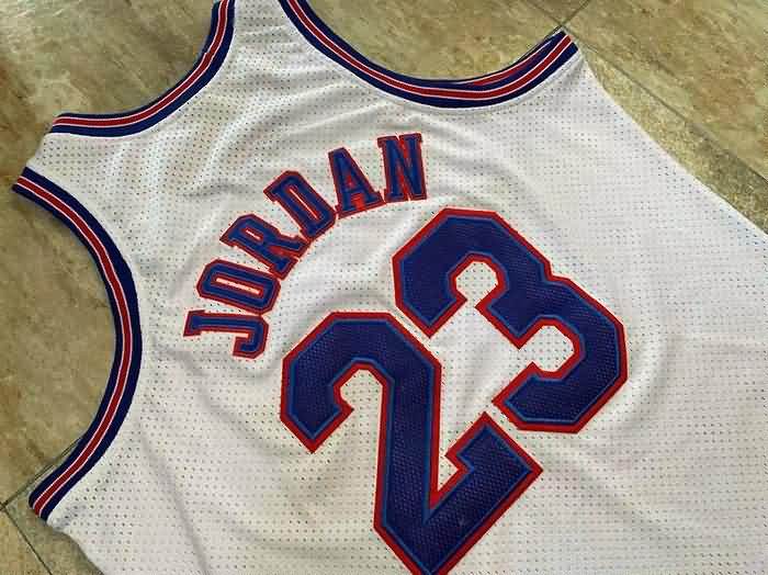 Movie Jam JORDAN Space White Basketball Jersey (Closely Stitched)