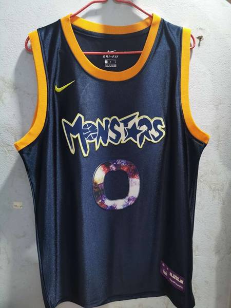 Movie Jam #0 Space Dark Blue Basketball Jersey (Stitched)