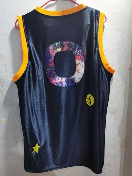 Movie Jam #0 Space Dark Blue Basketball Jersey (Stitched)