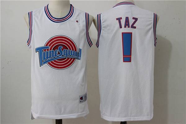 Movie Jam TAZ Space White Basketball Jersey (Stitched)