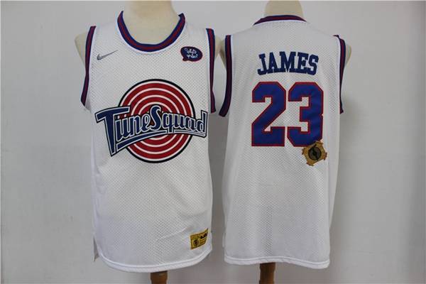 Movie Jam JAMES Space White Basketball Jersey (Stitched)