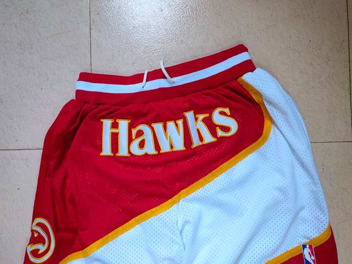 Atlanta Hawks Just Don Red White Basketball Shorts