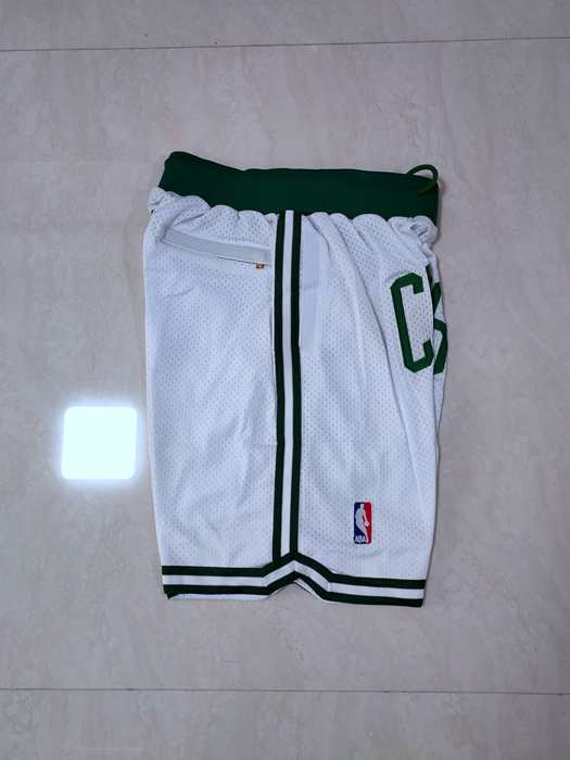 Boston Celtics Just Don White Basketball Shorts