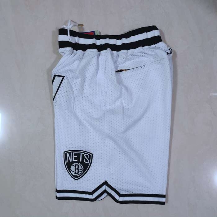 Brooklyn Nets Just Don White Basketball Shorts 02