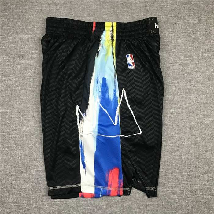 Brooklyn Nets Black City Basketball Shorts 02