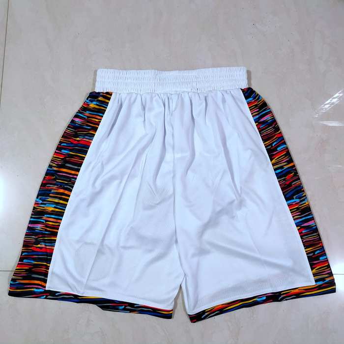 Brooklyn Nets White City Basketball Shorts