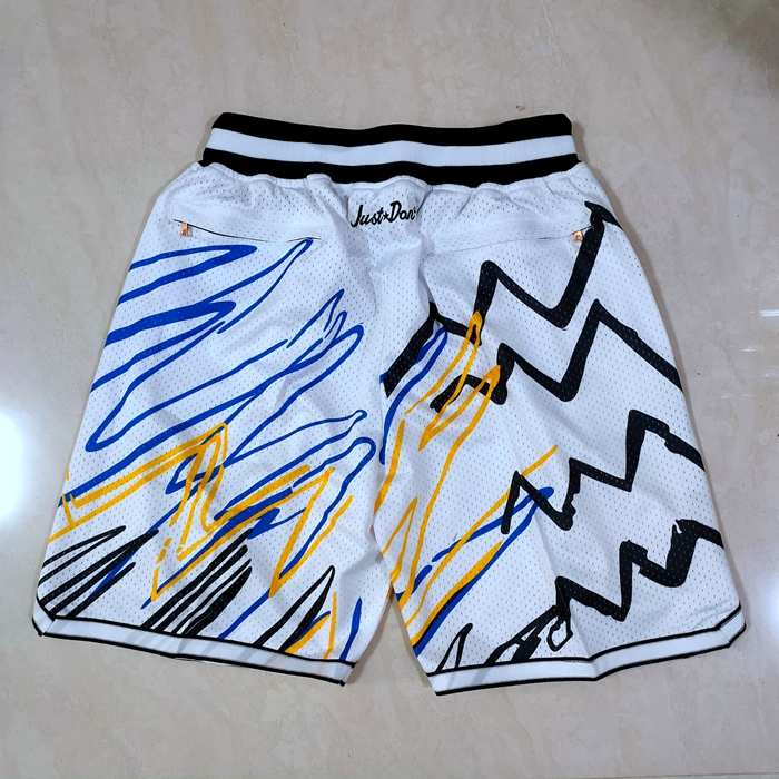 Golden State Warriors Just Don White Basketball Shorts 02