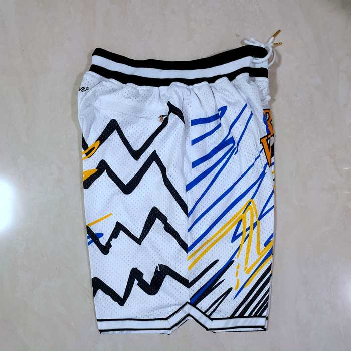 Golden State Warriors Just Don White Basketball Shorts 02