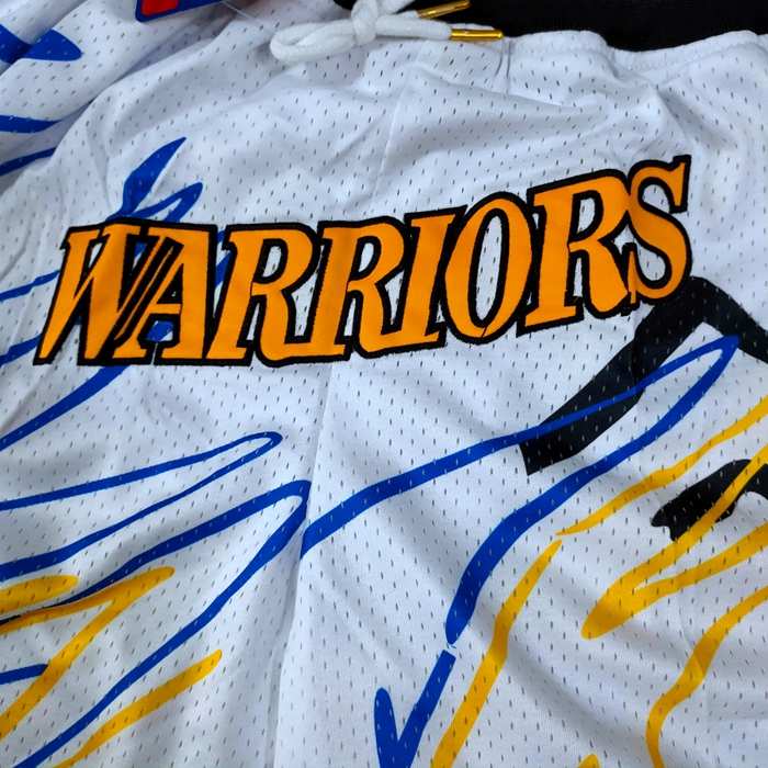 Golden State Warriors Just Don White Basketball Shorts 02