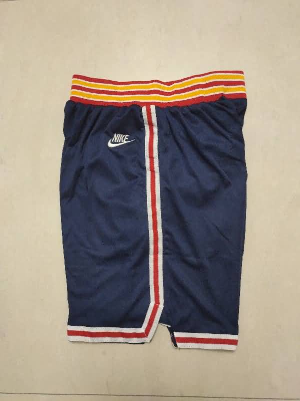 Golden State Warriors Dark Blue Basketball Shorts 04