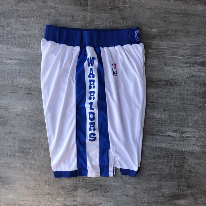 Golden State Warriors White Classics Basketball Shorts 02