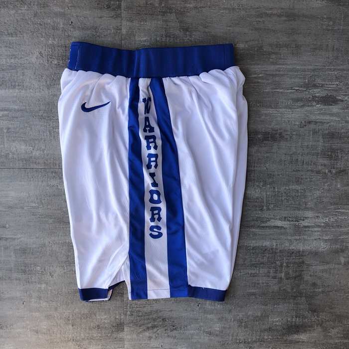 Golden State Warriors White Classics Basketball Shorts 02