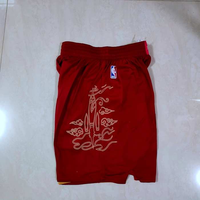 Houston Rockets Red City Basketball Shorts 02