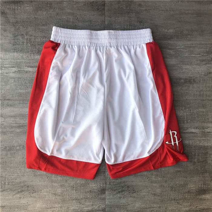 Houston Rockets White Basketball Shorts 02