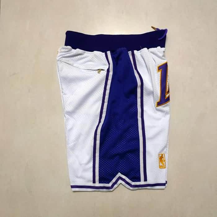 Los Angeles Lakers Just Don White Basketball Shorts 02