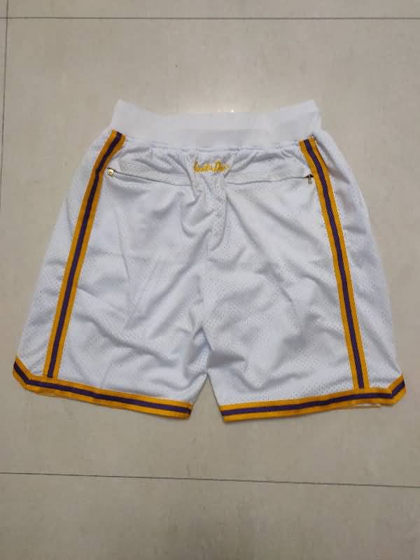 Los Angeles Lakers Just Don White Basketball Shorts 03