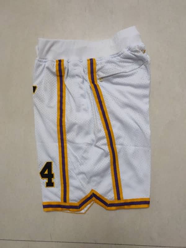 Los Angeles Lakers Just Don White Basketball Shorts 03