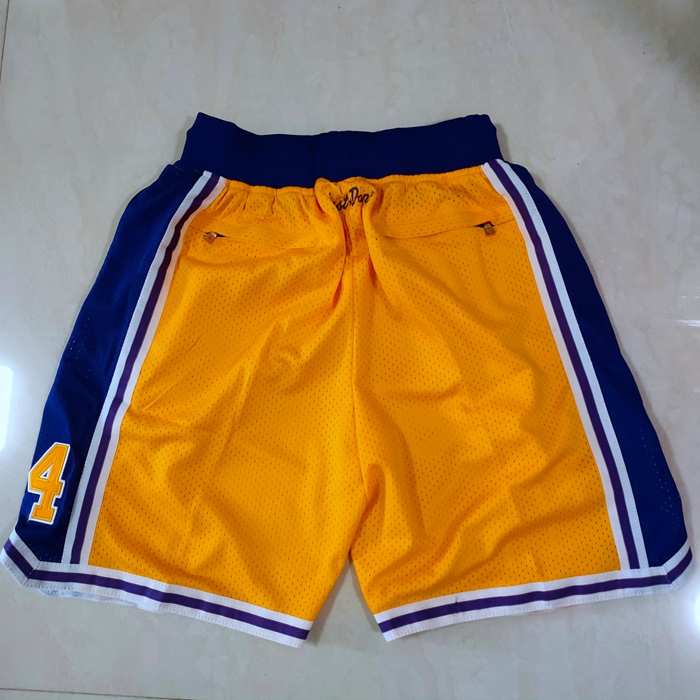 Los Angeles Lakers Just Don Yellow Basketball Shorts 02