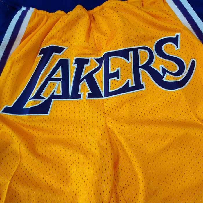 Los Angeles Lakers Just Don Yellow Basketball Shorts 02