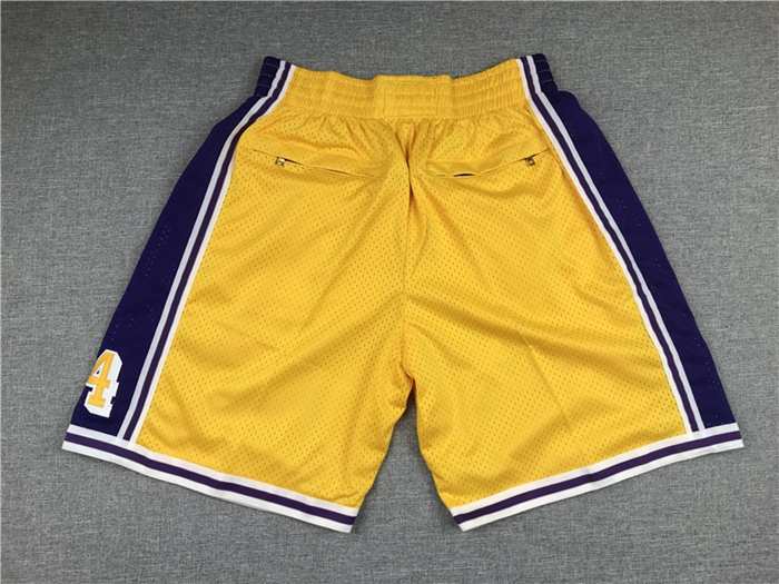 Los Angeles Lakers Just Don Yellow Basketball Shorts 03