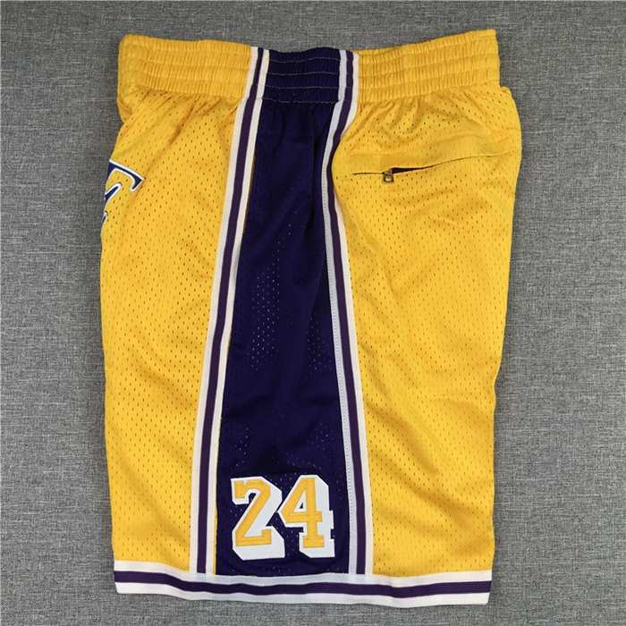 Los Angeles Lakers Just Don Yellow Basketball Shorts 03